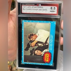 1977 Star Wars OPC #65 Carrie Fisher Mark Hamill KSA 8.5 FRESHLY GRADED NOT PSA